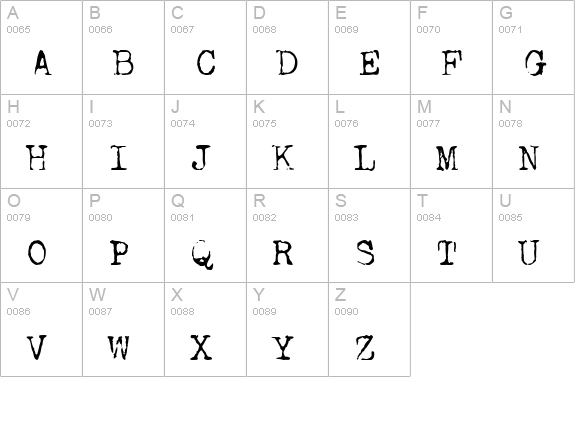 VintageTypewriter One uppercase A-Z preview