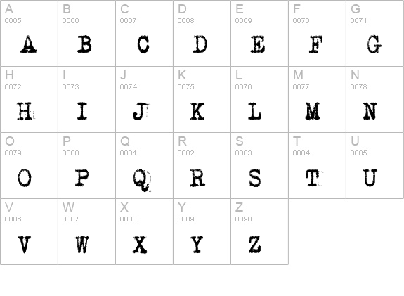 VintageTypewriter SmithUpright uppercase A-Z preview