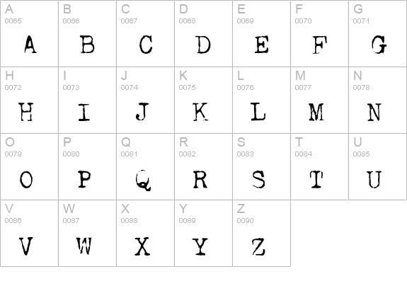 VintageTypewriterOne uppercase A-Z preview
