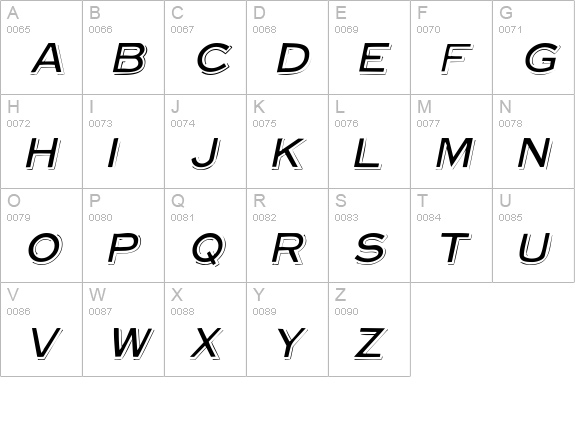 VinylCapsHeavy Italic uppercase A-Z preview