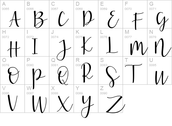 Violette uppercase A-Z preview