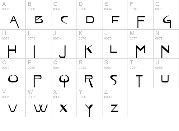 VireoFont Ex uppercase A-Z preview
