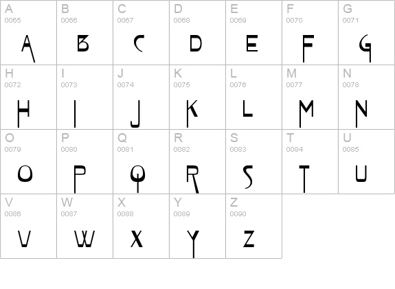 VireoFont-Normal uppercase A-Z preview