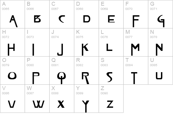 VireoFont Wd Bold uppercase A-Z preview