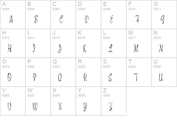 Virgin uppercase A-Z preview