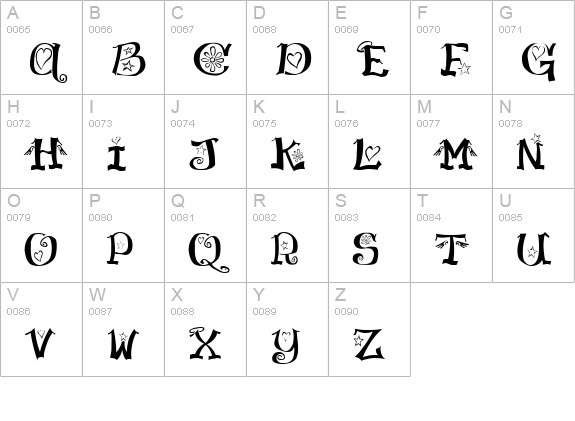 Virgin Regular uppercase A-Z preview