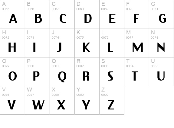 Virtue uppercase A-Z preview
