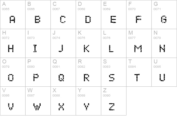Virus43 uppercase A-Z preview