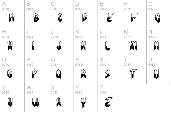 Visionaries Normal uppercase A-Z preview