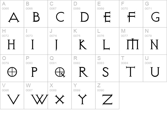 Visitation uppercase A-Z preview