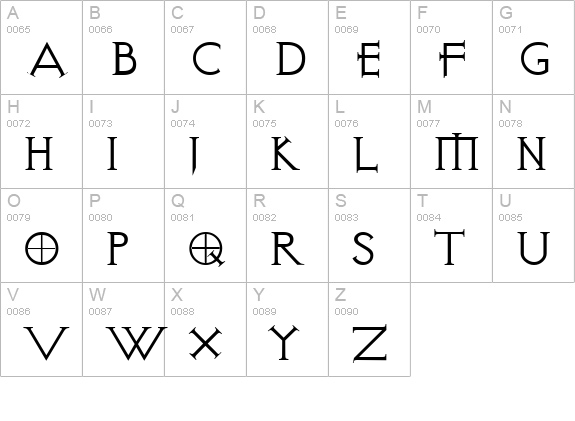 Visitation Regular uppercase A-Z preview