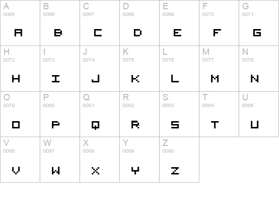 Visitor TT2 BRK uppercase A-Z preview