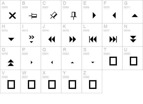 VisualUI uppercase A-Z preview