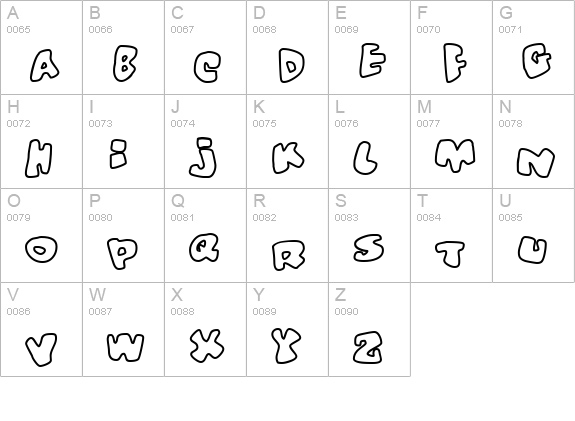 Vitamin outlined uppercase A-Z preview