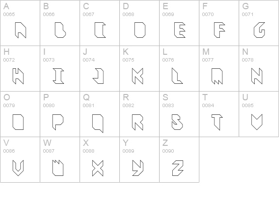 Vitreous Outline uppercase A-Z preview