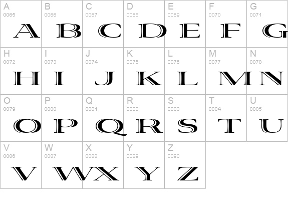 Viva Bold Extra Extended uppercase A-Z preview