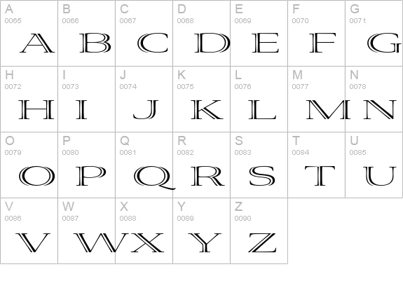 Viva Std ExtraExtended uppercase A-Z preview