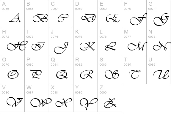 Vivacious uppercase A-Z preview