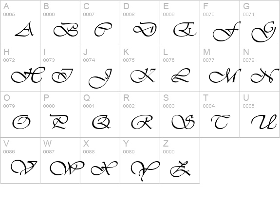 Vivacious Regular uppercase A-Z preview