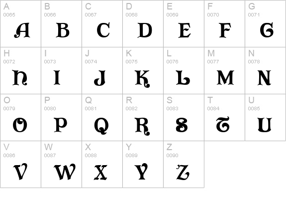 Vivala uppercase A-Z preview