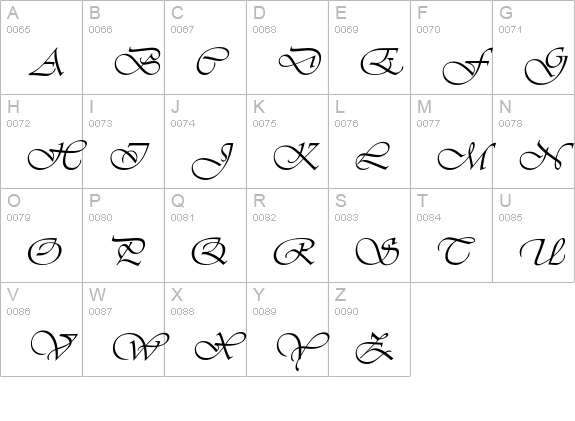 Vivaldi Std uppercase A-Z preview