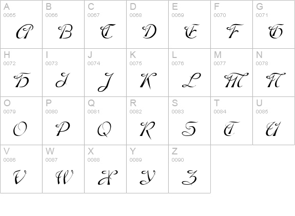 Vivian uppercase A-Z preview