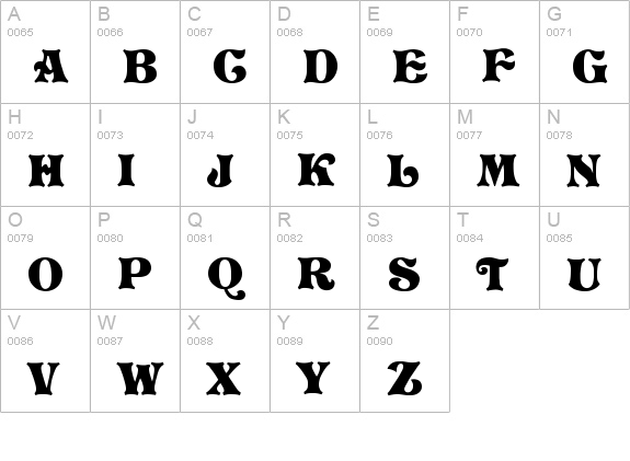 Vivian Regular uppercase A-Z preview