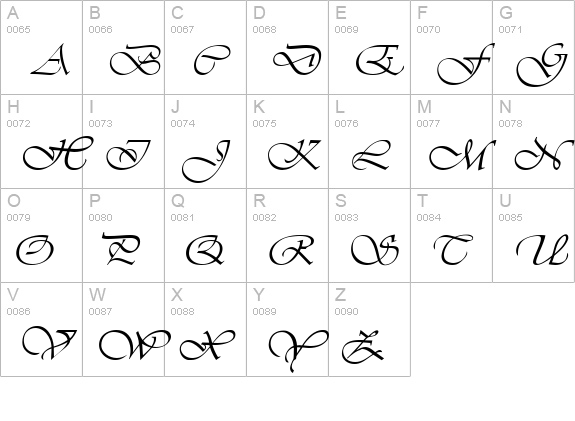 Vivienne uppercase A-Z preview