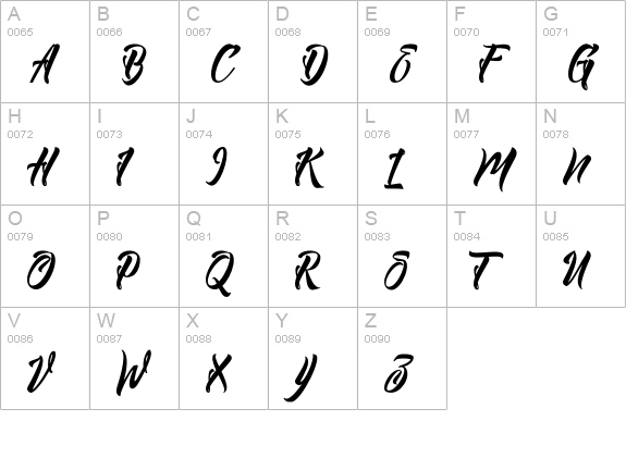 Vizels VMF uppercase A-Z preview