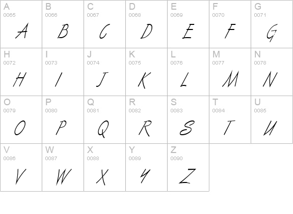 Vizier Condensed Italic uppercase A-Z preview