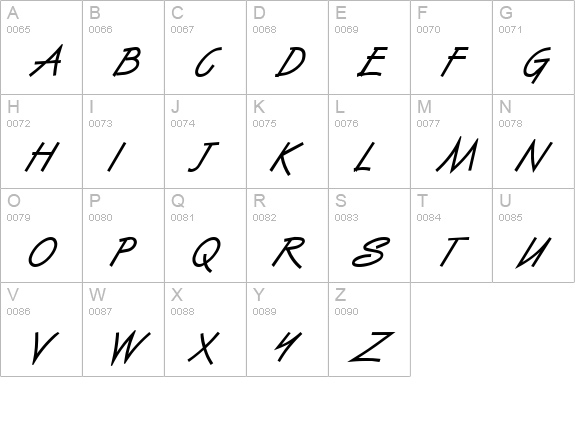 Vizier Heavy Italic uppercase A-Z preview