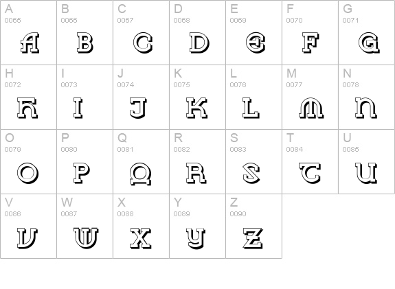 Vlaanderen Shadow NF uppercase A-Z preview