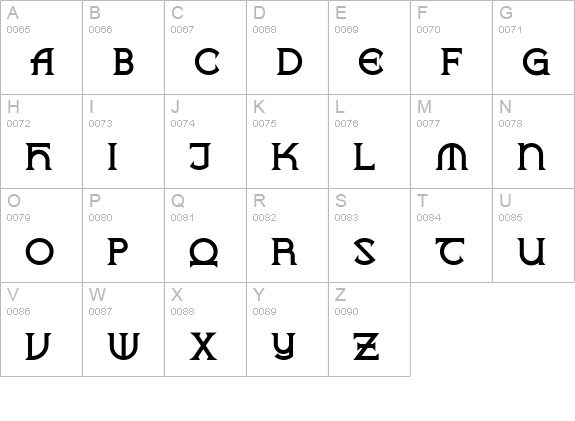 VlaanderenChiseled uppercase A-Z preview
