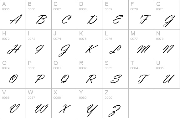 VladimirScrD uppercase A-Z preview