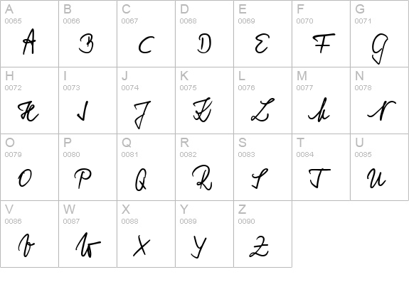 Vogel Handwriting uppercase A-Z preview