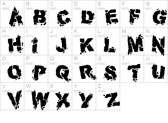 Volcanic Dungeon
 uppercase A-Z preview