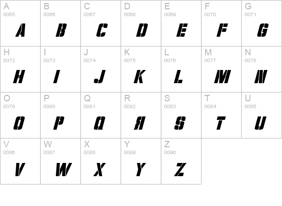 Volkoff Italic uppercase A-Z preview