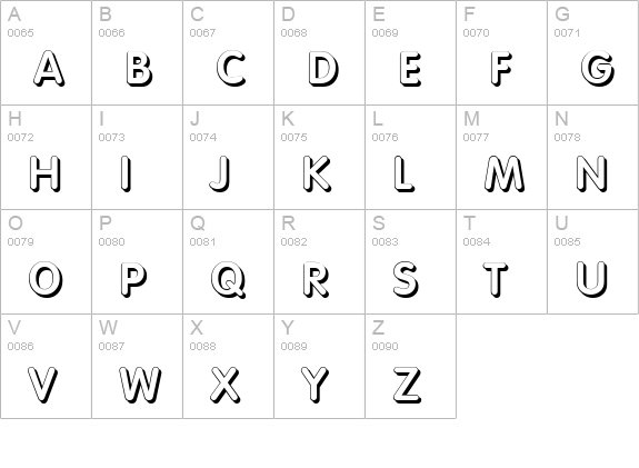 VolkswagenShadow-Bold uppercase A-Z preview