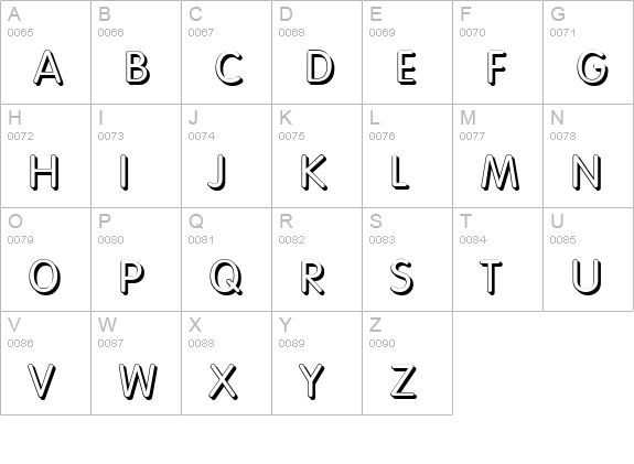 VolkswagenShadow-Regular uppercase A-Z preview