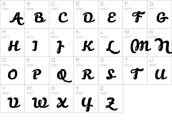 Volupia uppercase A-Z preview