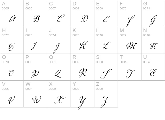 Voluta Script Pro uppercase A-Z preview