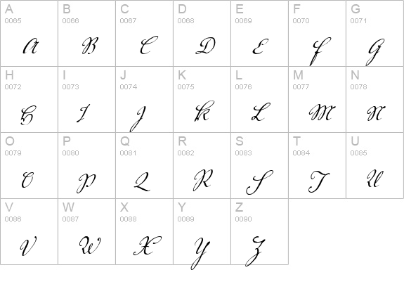 VolutaScript uppercase A-Z preview