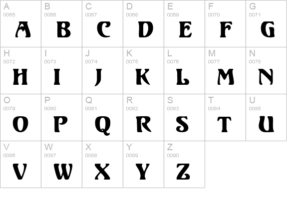 Volute uppercase A-Z preview