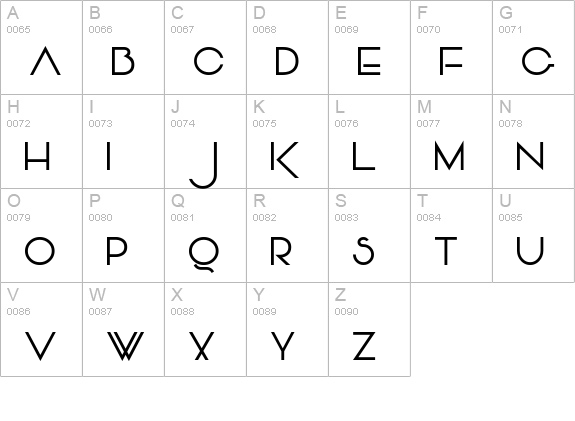 Vonique 92 uppercase A-Z preview