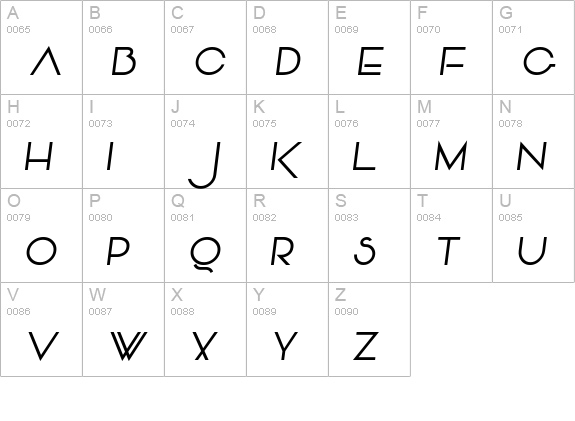 Vonique 92 Italic uppercase A-Z preview