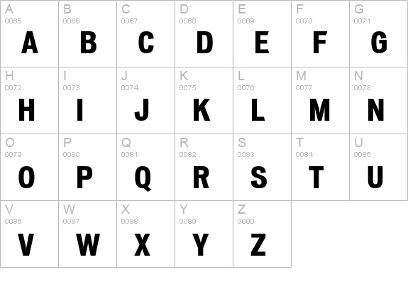 Vonnes-ExboldCondensed uppercase A-Z preview