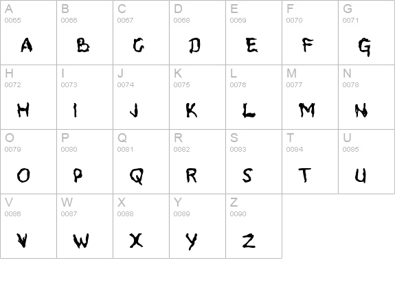 Voodoo Spirits uppercase A-Z preview