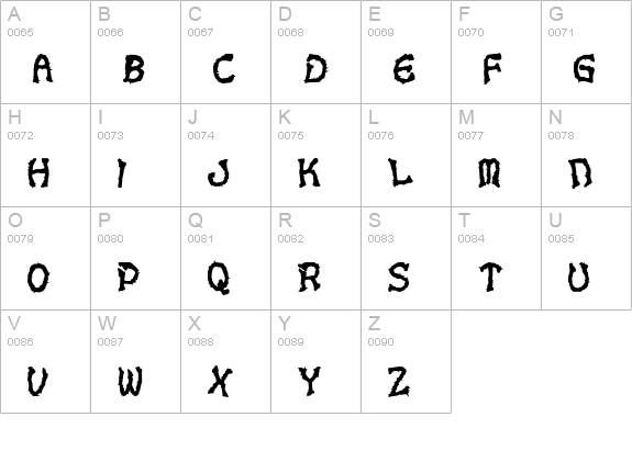 VoodooDollLetters uppercase A-Z preview