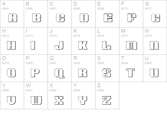 Voortrekker 3D uppercase A-Z preview