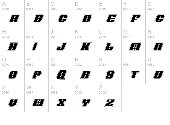 Voortrekker Pro Italic uppercase A-Z preview